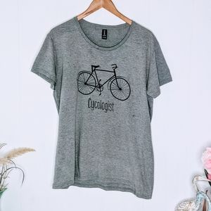 Cycologist Grey Graphic Tee XL